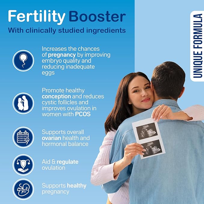 YOU'RE NATURAL Conception Fertility Vitamins for Women - Prenatal Vitamins - Myo-Inositol, D-Chiro Inositol & Folate, Regulates Cycle, Aid Ovulation, Hormonal & Ovarian Support, Vitex, 30 Day Supply