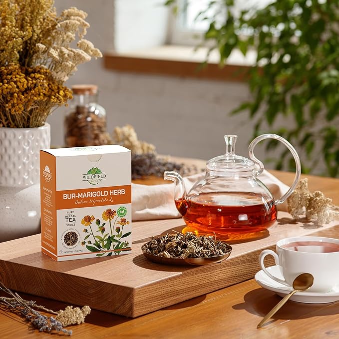 24 Bags Dried Marigold Bur Marigold Herb Tea Marygold Tea (Bidens Tripartita L.) - 24 Count 2 g Bags 100% Chereda Bur-Marigold Cáñamo Acuático