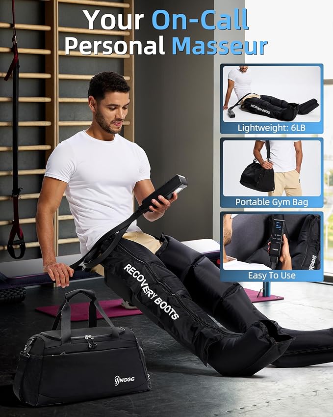 YINGGG Air Leg Massager with Compression: Professional Full Compression Boots with Adjustable 9 Intensities, Leg Massager for Circulation and Fatigue Relief for Post-Workout(Medium)