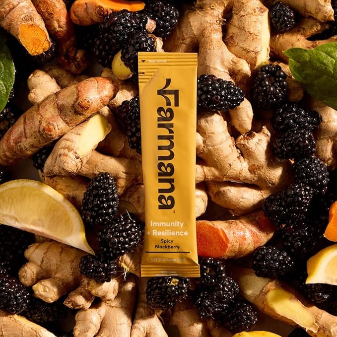 Immune Support Drink Mix - Immune Support with Mushrooms and Botanicals - Antioxidant-Rich Vitamin D & C Blend - Daily Immune Booster with Organic Ingredients - Spicy BlackBerry Ginger