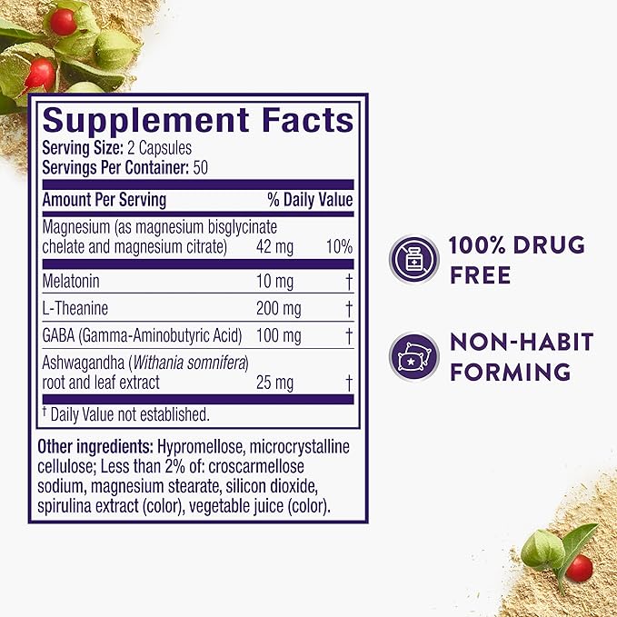 ZzzQuil Pure Zzzs Complete Sleep, Melatonin 10mg, L-Theanine, GABA, with Ashwagandha, and Magnesium, Melatonin Sleep Aid, 100 Count