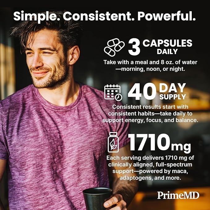 6-in-1 Organic Maca Root Ashwagandha Capsules 1710mg with DHEA and Black Pepper Fruit Extract for Women and Men - Black Maca Supplement for Stamina, Bone and Mood Support Supplement, 120ct (Pack of 2)