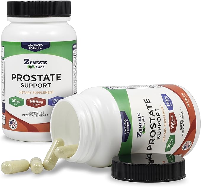 Zenesis Labs Prostate Health with Saw Palmetto - 90 Capsules - Also with Zinc, Copper, Pumpkin Seed, Burdock Root, Amino Acids, & Other Extracts - 45 Day Supply