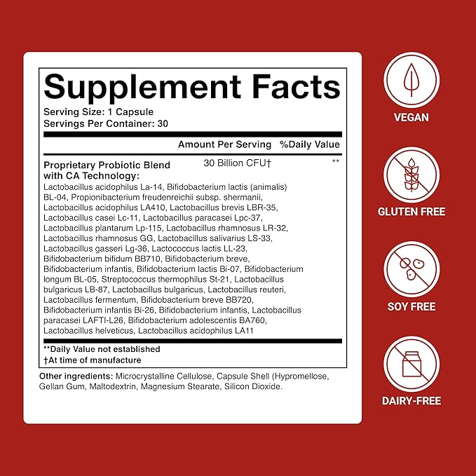 ACTIVATEDYOU Advanced Restorative Probiotic for Daily Use- 30 Strain Digestive Gut Health & Immune Function Support- Acidophilus Supplement for Radiant-Looking Skin (30 Capsules)