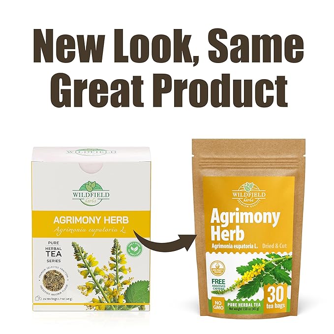 30 Bags Agrimony Herb Dried Cut Agrimony Flower Tea (Agrimonia Eupatoria L.) - 24 Count 2g Tea Bags Agrimonia Flor De Hierba De San Guillermo