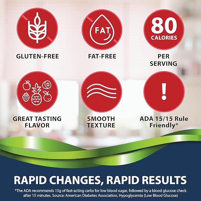 TRUEplus Glucose Gel Pouch, Fruit Punch Flavor, 15g Fast-Acting Carbohydrates, Fat Free, Gluten Free, Quick Support for Low Blood Sugar and Energy, 12 Pack