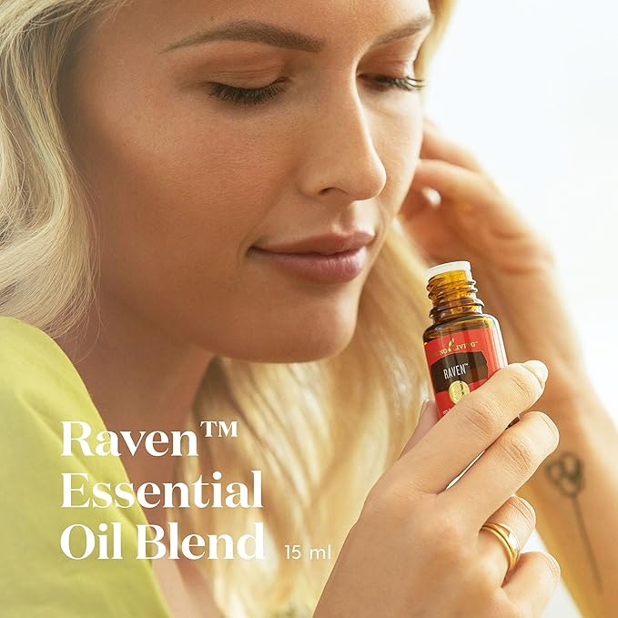 Young Living - Raven Essential Oil Blend 15 ml | Natural Breathing Support with a Cool Minty Aroma | Chest and Throat Relief | Inhalation Therapy | Aromatherapy Diffuser