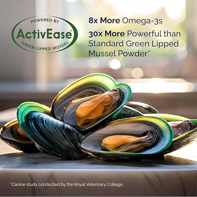 Yumove Hip & Joint Supplement for Dogs with Glucosamine, Hyaluronic Acid, Green Lipped Mussel & Omega 3 Joint Supplement - Regular or Advanced Strength (300 Count, Chewable Tablets)