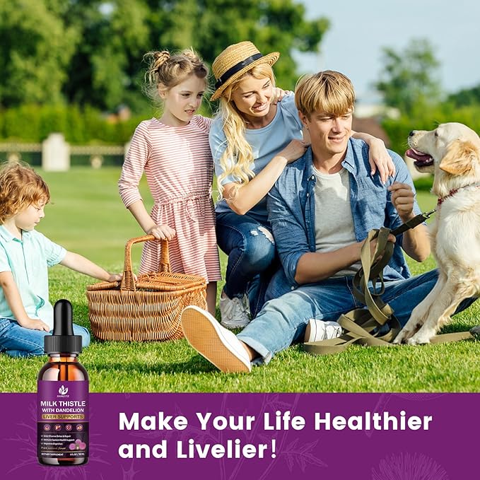 (1 Pack) Milk Thistle Supplement for Liver Cleanse Detox & Repair, Liver Detox Drops with Organic Milk Thistle Seed, Artichoke Extract, Dandelion, Turmeric and Vegan, Non-GMO, Gluten-Free - 1 Fl Oz