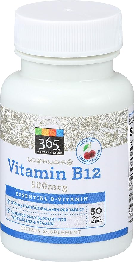 365 by Whole Foods Market, Vitamin B12 500mcg Lozenges, Cherry Flavor, 50 ct
