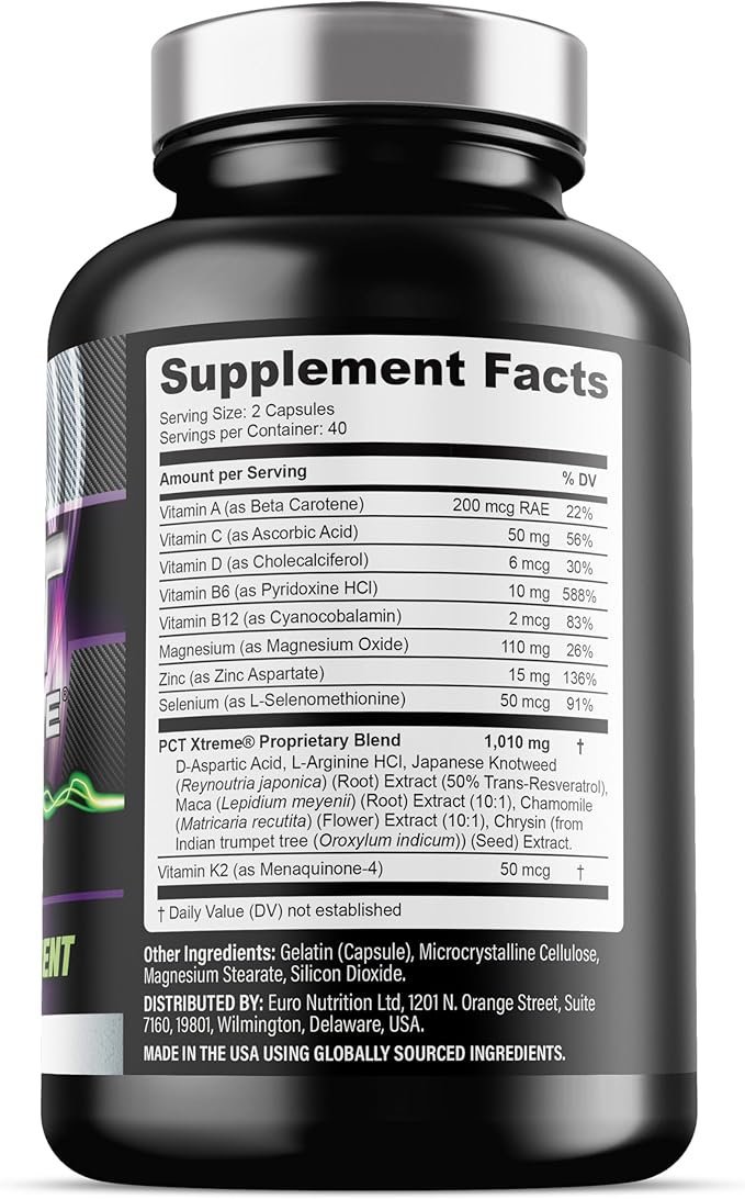Iron Labs Nutrition PCT Xtreme - PCT Supplement for Men - 30 Day Course - Post Cycle Support Booster (80 Capsules)