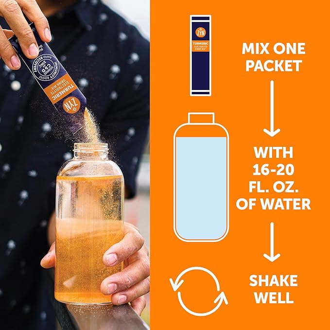 ZYN Electrolyte Drink Mix Hydration Packets, BlackBerry Dragonfruit Electrolytes Powder, Hydration Packets w/Turmeric Curcumin, Vitamin C & D, Zinc, Hydrate & Recover Electrolyte Powder, Pack of 32