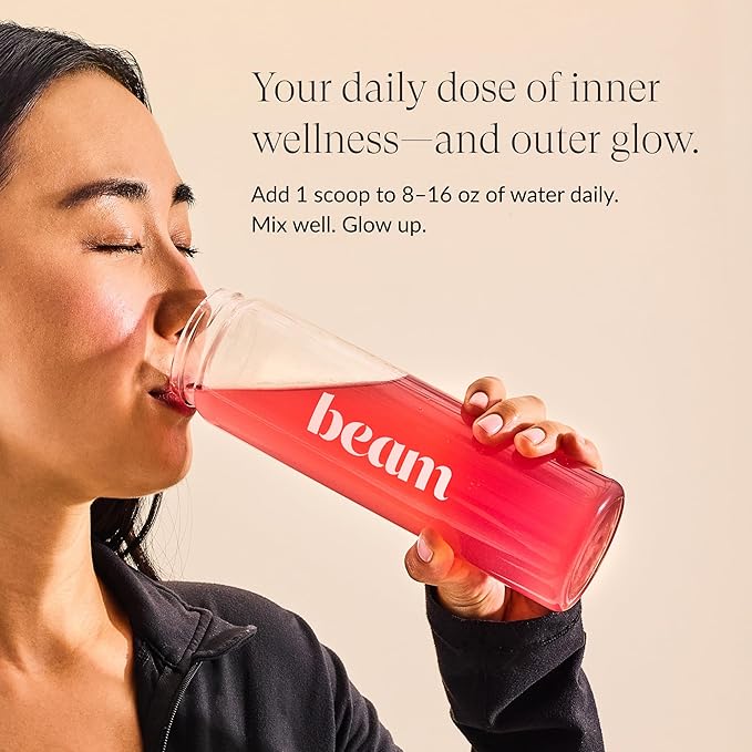 Beam Glow, Hormone Balance for Women, Cortisol Support for Women, Thyroid Support Powder with Selenium, Bromelain and Chasteberry, PMS Relief, Hair Skin & Nails, Health and Wellness Gift, 30 Servings