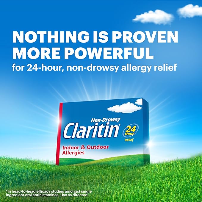 Claritin Allergy Medicine for Adults, 24-Hour Non-Drowsy Loratadine 10mg Pills, Antihistamine, 100 Tablets
