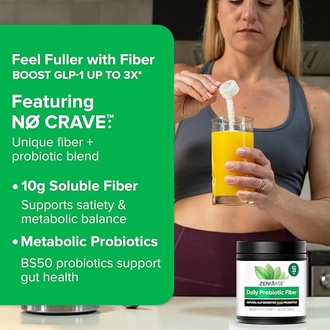 Zenwise Health ZenGLP-1, Natural GLP-1 with Metabolic Probiotics to Help Control Hunger & Cravings and Support Digestive Health - GLP-1 Supplement Support for Women & Men - 30-Day Serving