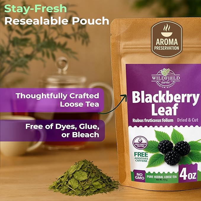 4 oz. Blackberry Leaf Herbal Tea (Rubus fruticosus) – 113g Dried Blackberry Leaf Tea Hojas de Zarzamora