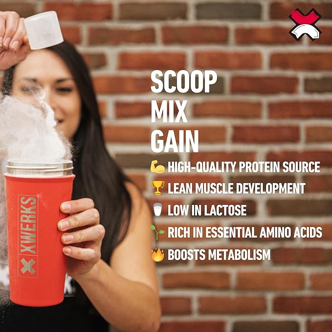 Xwerks Grow 100% New Zealand Grass Fed Whey Protein, 25g Pure Isolate Protein Powder Per Serving, All Natural Paleo and Keto Friendly, Soy Free Gluten Free Easy to Digest, Chocolate, 30 Servings