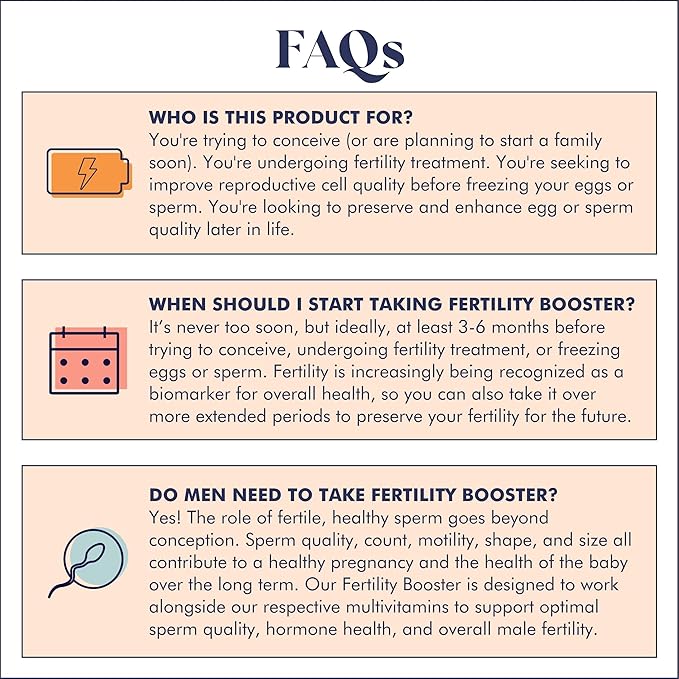 Fertility Booster for Men & Women | Conception Support for Healthy Egg Quality, Sperm Motility and Strength | Dietitian-Formulated | Ashwagandha, CoQ10 & NAC, 3rd Party Tested, 30 Servings