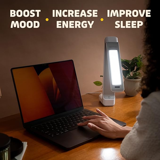Circadian Optics Lumos 2.0 Bright Light Therapy Desk Lamp | As Seen On Shark Tank | Ultra Powerful 10,000 LUX Brightness | 5500K Color Mimics Noon Day Sun | Improve Your Mood, Sleep, Energy & Focus