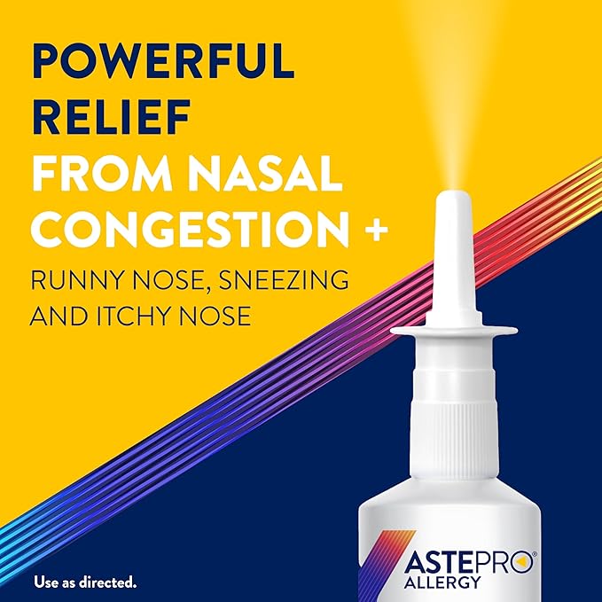 Astepro Nasal Spray and Tissue Bundle, 24-Hour Allergy Relief, Steroid-Free Azelastine HCI, Nasal Congestion, Runny & Itchy Nose, 200 Metered Sprays (Packaging May Vary)