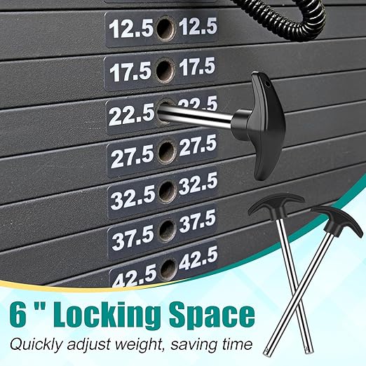 3PCS Weight Stack Pins, 6 " Locking Space Gym Pin Weight Stack Replacement for Lifting Machine Strength Training (3/8" Diameter)