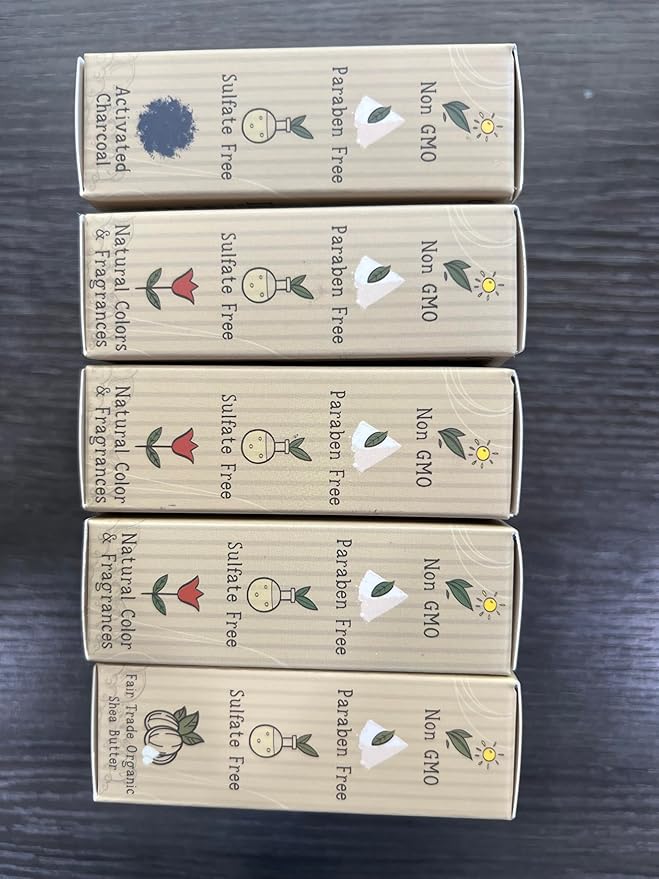 Varina Organic Charcoal Variety Bar Soap - Gentle Cleansing for Sensitive Skin, Herbal and Mint - 5 Pack