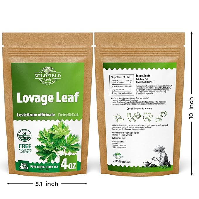 4 oz. Dried Lovage Herb Lovage Leaves Herbal Tea (Levisticum Officinale) - 113g Herb Tea Levísticum