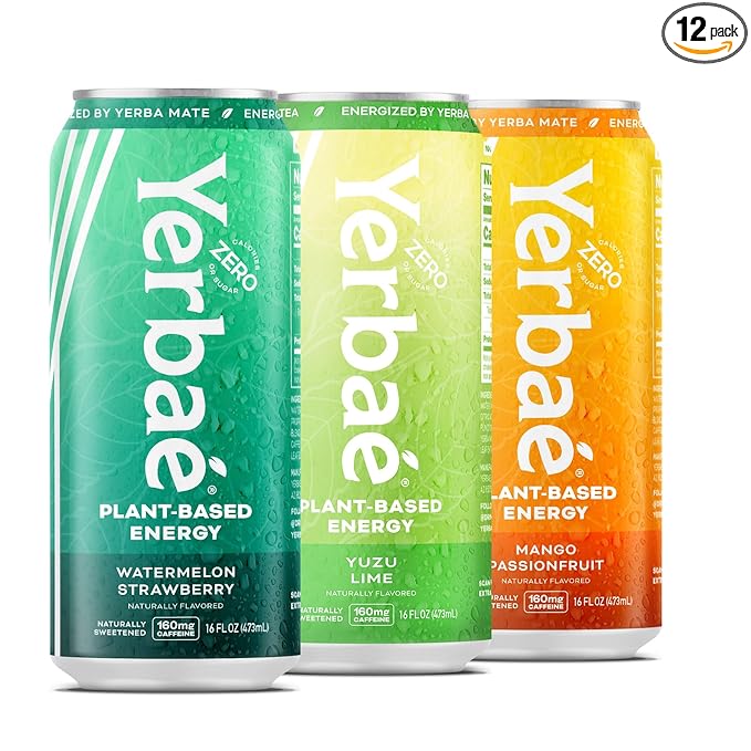Yerbaé Variety Flex Pack, Functional Energy Drink - 0 Sugar, 0 Calories, 0 Carbs. Yerbae is Energized by Yerba Mate, Plant-Based, Healthy Alternative to Sugary Energy Beverages, 16oz cans (12 Pack)