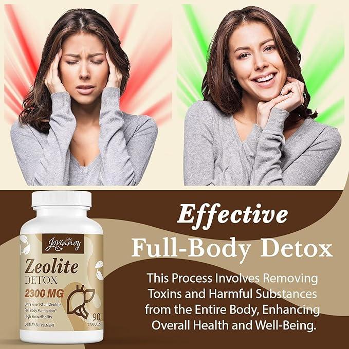 Zeolite Detox Capsules, Organic Activated Charcoal, Bentonite Clay, 1-2 µm Clinoptilolite, Maximum Absorption, Gut Liver Detox Cleanse Full Body for Women Men, 360 Capsules