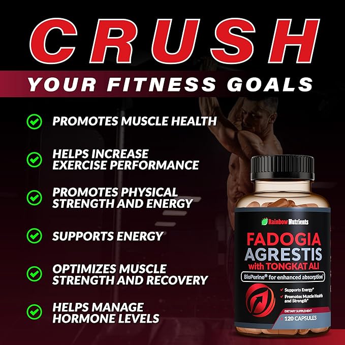 115,000mg Fadogia Agrestis with Tongkat Ali + BioPerine® [Max Absorption] - Supports Stamina, Strength, Focus, Muscle Health & Recovery, Drive & Performance - Non-GMO & Made in USA - 120 V Capsules