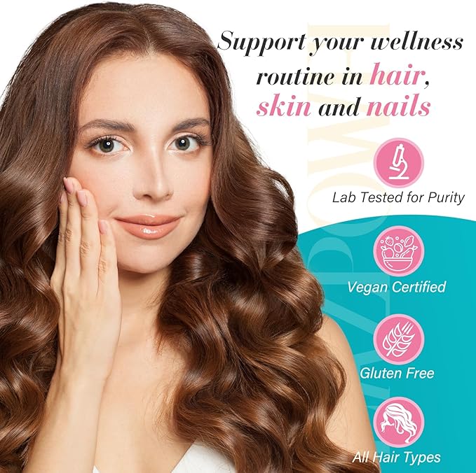 Biotin Gummies -Hair Skin and Nails Vitamins for Men & Women, Vegan Vitamin B7, Supports Hair Growth and Stronger Nails,30 Day Supply - Raspberry-60 Count