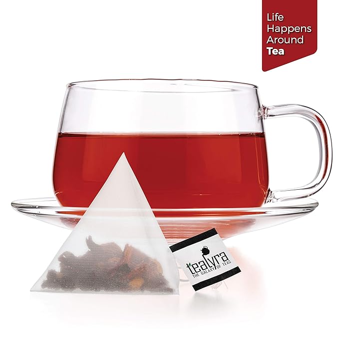 Tealyra - Grandma's Garden Berry - 25 Bags - Fruit Tea Blend - Hibiscus and Berries Based Herbal Loose Leaf Tea - Vitamines Rich - Caffeine-Free - Pyramids Style Sachets