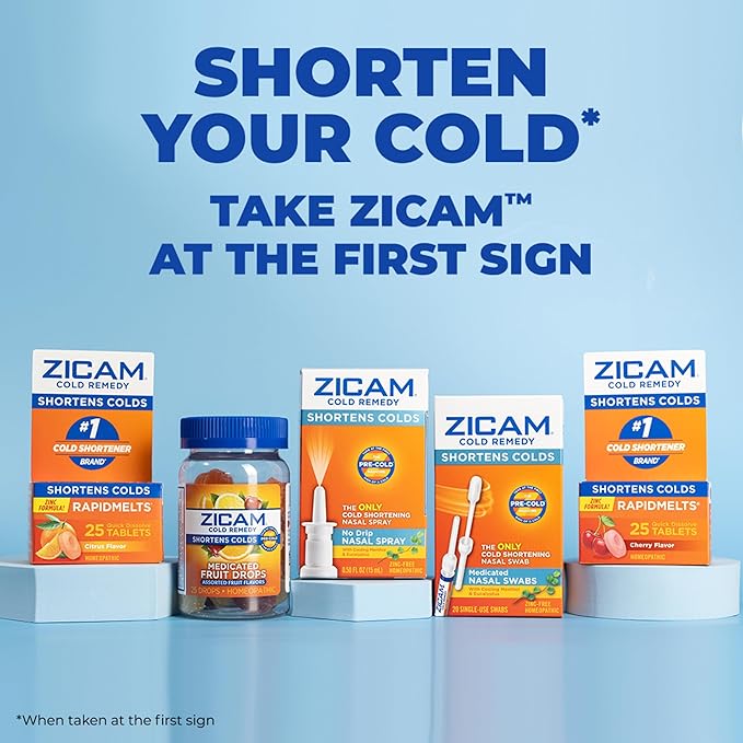 Zicam Zinc Cold Remedy RapidMelts Quick-Dissolve Tablets Lemon-Lime Flavor with Echinacea 25ct