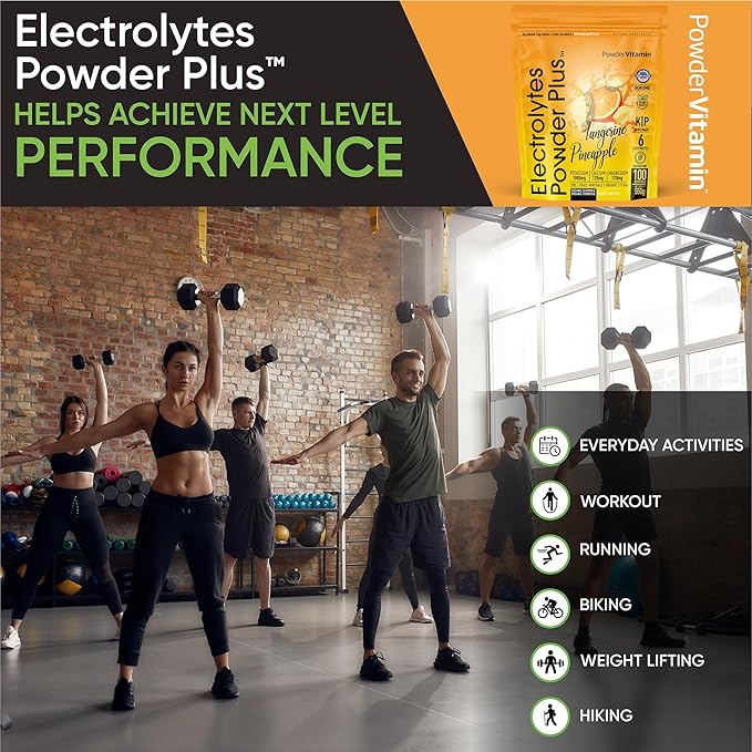 PowderVitamin Electrolytes Powder Plus (100 Servings) Tangerine Pineapple Electrolyte Powder Zero Calorie Keto,0Sugar, No Maltodextrin,1000mg Potassium,120mg Calcium,120mg Magnesium, Hydration Powder