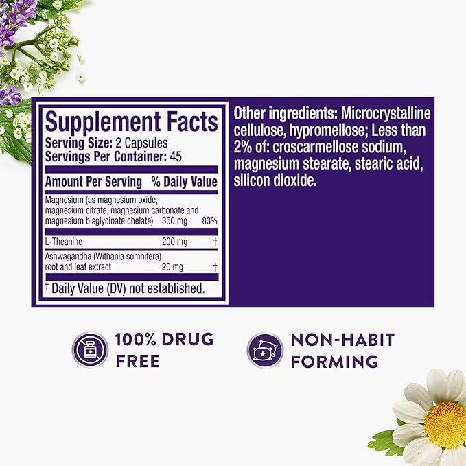 ZzzQuil Pure Zzzs, +Magnesium Capsules, L-Theanine and Magnesium, Sleep Aid, 4-in-1 Magnesium: Citrate, Bisglycinate, Oxide, and Carbonate, Sleep Aids for Adults, 90 Sleep Capsules