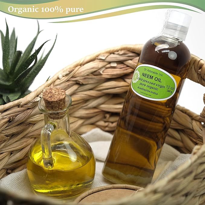 Dr Adorable - 12 oz - Neem Oil - Unrefined 100% Pure Natural Organic Cold Pressed