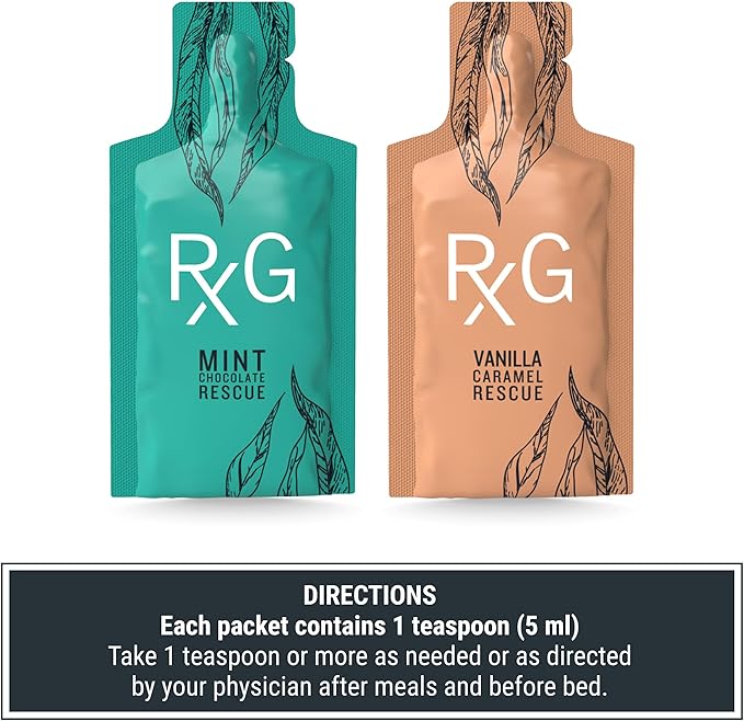 REFLUX GOURMET Natural Heartburn Acid Reflux Relief Support Supplement for GERD, LPR, Indigestion, Aid for Intermittent Fasting, Alginate Therapy, Single Serve 25 Pack, Mint Chocolate/Vanilla Caramel