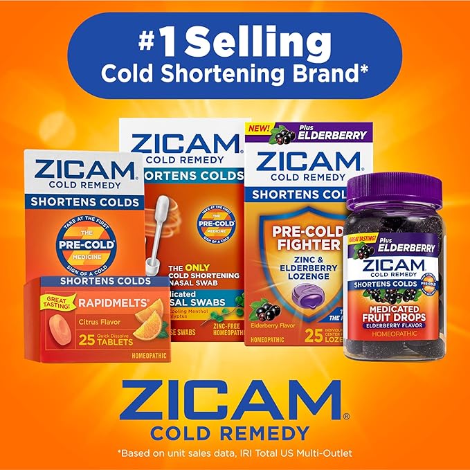 Zicam Cold Remedy Zinc Rapidmelts | Orange Cream Flavor | Shortens Cold Duration | Sugar-Free | Homeopathic