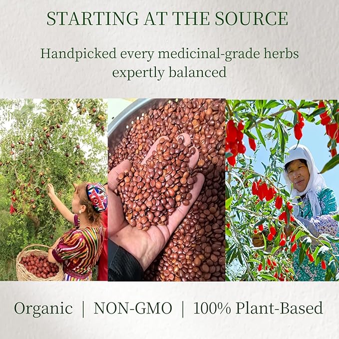 25 Organic Sleep Tea Bags for Bedtime,Chinese Barley Tea Blend 8 Premium Natural Herbs-Sour Jujube Seed,Goji berry, Jujube dates,Sleepytime Tea for Daily Wellness,Caffeine-Free, NON-GMO