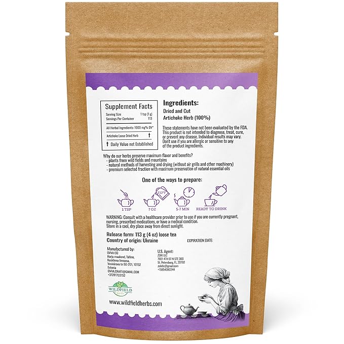 4 oz. Alcachofa Artichoke Leaf Dried Artichokes Blend Herb Tea (Cynara Cardunculus) - 113g Herbal Hojas De Alcachofa Seca