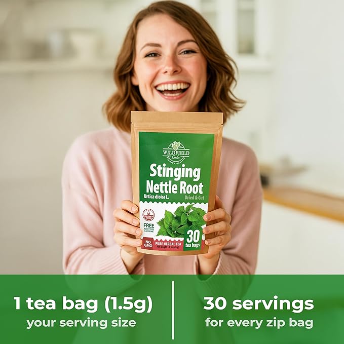 30 Bags Nettle Root Dried Stinging Nettle Root Herbal Tea - 30 Count 2g Bags Herb Tea Raíz De Ortiga