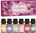 SALUBRITO Floral Fragrance Oils Set, Essential Oils for Diffuser & Candle Making Scents, 6x10ml Aromatherapy Oils Gift Set - Jasmine, Lavender, Rose, Gardenia, Cherry Blossom, Honeysuckle Oil