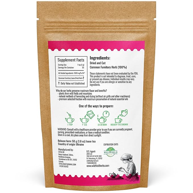 1.8 oz Dried Common Fumitory Herbal Tea (Fumaria Officinalis L.) Common Fumitory Herb Tea Palomilla Hierbas (Fumaria) - 50g