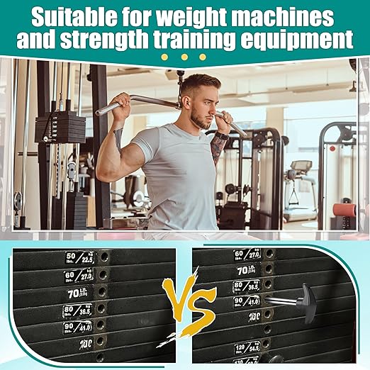 3PCS Weight Stack Pins, 6 " Locking Space Gym Pin Weight Stack Replacement for Lifting Machine Strength Training (3/8" Diameter)