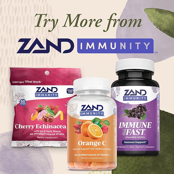 ZAND Immunity Orange Vitamin C Gummies, Wellness and Immune Support Supplement, Chewable Vitamin C w/Citrus Bioflavonoids, Rose HIPS and Acerola, Vegan, Gluten Free, 60-Day Guarantee, 30 Servings