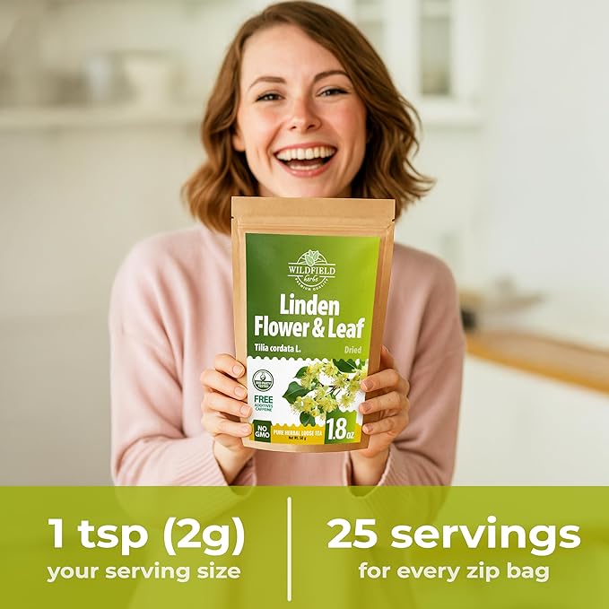 1.8 oz. Linden Tea Loose Leaf Te De Tilo Dried Linden Blossom Herb (Tilia Cordata) - 50g Tea Herbal Lipa Tila