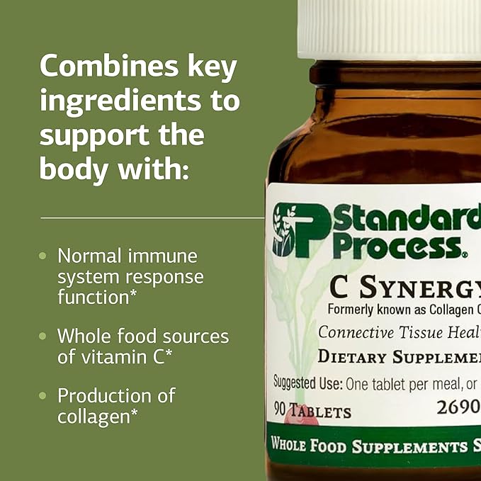 Standard Process C Synergy - Supplement to Support Connective Tissue Health - Whole Food-Based Supplement to Aid Immune Health - Connective Tissue Support with Vitamin C & Buckwheat Flour - 90 Tablets