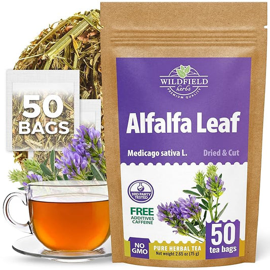 50 Bags Alfalfa Leaf Alfalfa Herb Tea (Medicago Sativa) - 24 Count 2g Tea Bags
