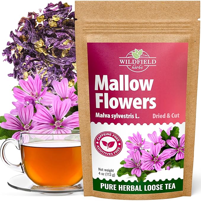 4 oz. Malva Tea Mallow Herb Mallow Flower Leaves Herbal Tea (Malva) - 113g Herb