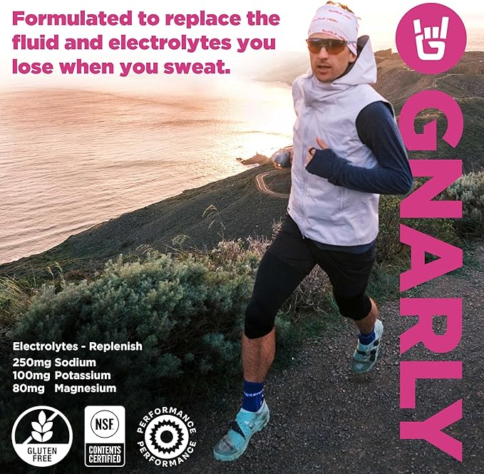 Gnarly Nutrition Hydrate Electrolyte Powder – Raspberry Exercise Hydration Drink Mix – NSF Contents Certified – Electrolyte Solution, Performance & Recovery – Raspberry, Box of 20 Stick Pack